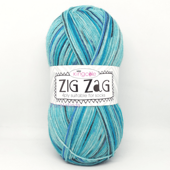 King Cole Zig Zag 4ply Sock Yarn 4818 Hummingbird