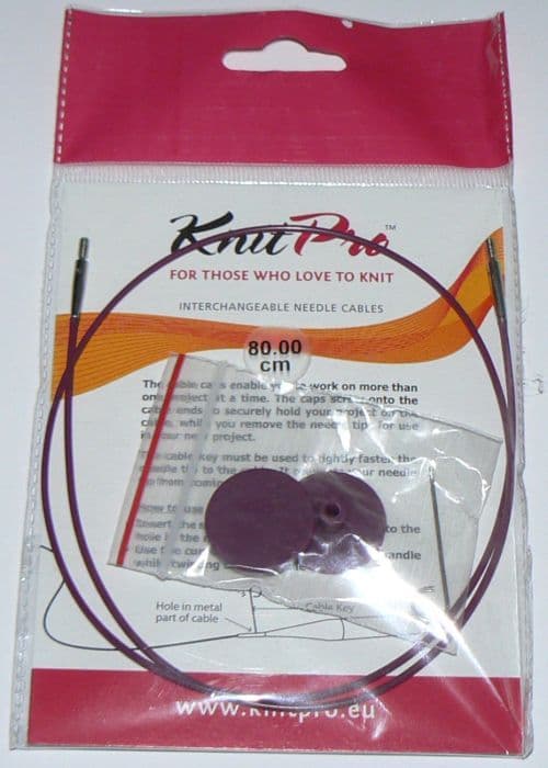 KnitPro Cavo Intercambiabile In Acciaio Inox Con Rivestimento Nylon, Viola, Lunghezza Unica, Per Ferri Da Maglia - 6