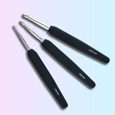 KnitPro Soft Grip Crochet Hooks SILVER