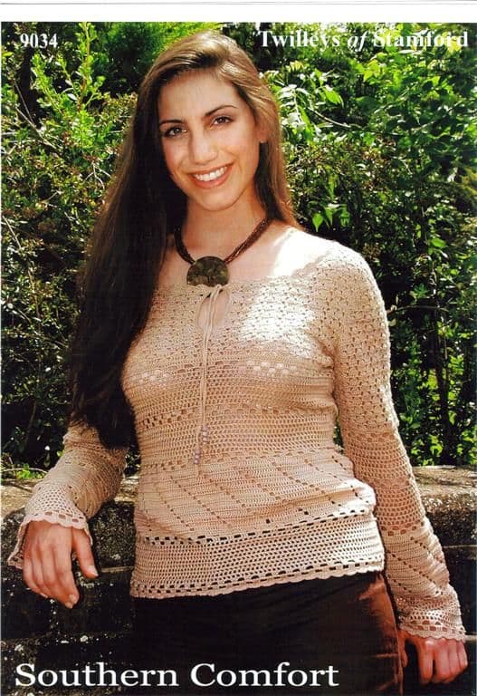 Long Sleeve Crochet Top Pattern 9034