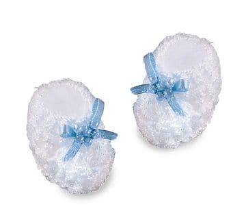 Mini Baby BOY Crochet Booties 3cm Blue