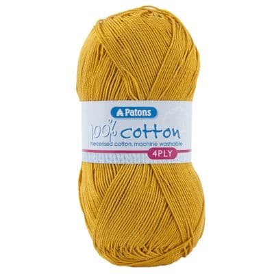 Patons 100% Cotton 4 Ply Yarn 1740 Yellow
