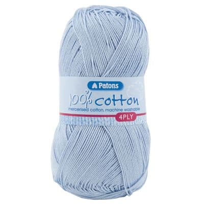 Patons 100% Cotton 4ply 1173 Pale Blue Yarn