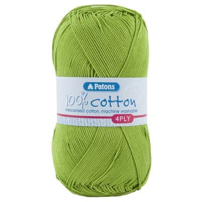 Patons 100% Cotton 4ply 1205 Apple Green Yarn