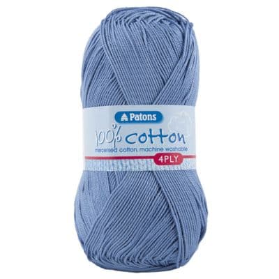 Patons 100% Cotton 4ply 1697 Denim Blue Yarn