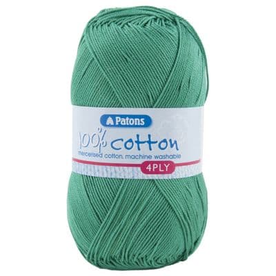 Patons 100% Cotton 4ply 1727 Green Yarn