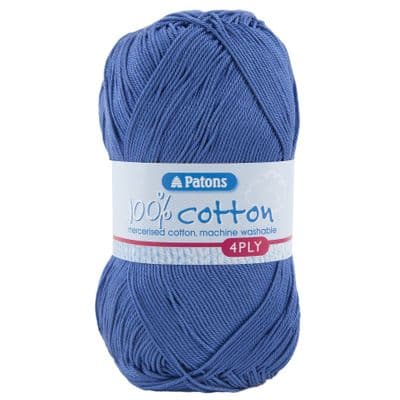 Patons 100% Cotton 4ply 1729 Delta Blue Yarn
