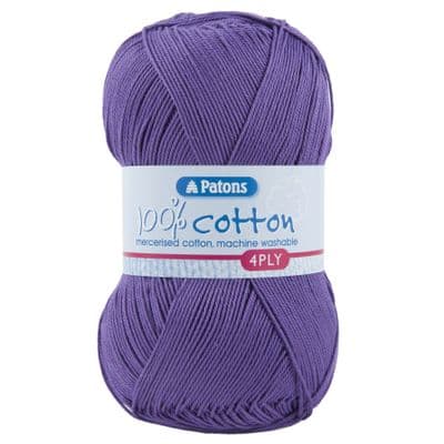 Patons 100% Cotton 4ply 1743 Purple Yarn