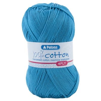 Patons 100% Cotton 4ply 1749 Peacock Blue Yarn