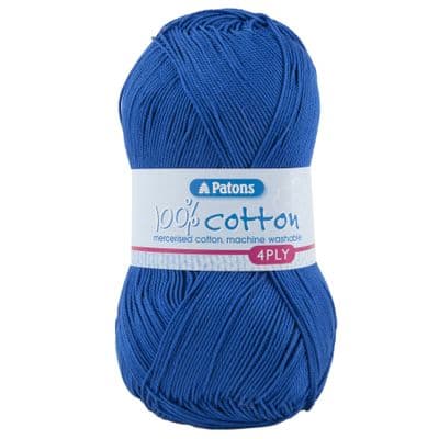 Patons 100% Cotton 4ply 1751 Royal Blue Yarn