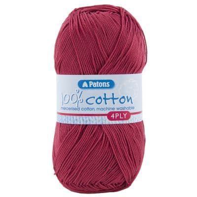Patons 100% Cotton 4ply Yarn 1724 Pomegranate