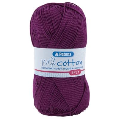 Patons 100% Cotton 4ply Yarn 1742 Deep Fuchsia