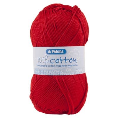Patons 100% Cotton DK Yarn 2115 Red