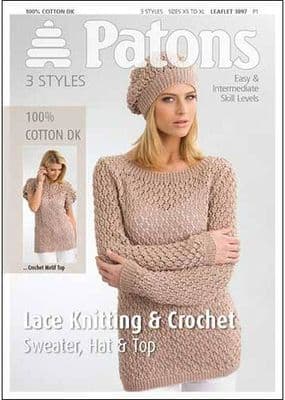Patons Cotton DK Lace Knitting Crochet Pattern 3897