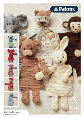Patons Fab DK Flat Toys Crochet Pattern 5365