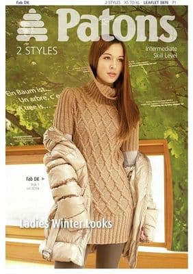Patons Fab DK Ladies Winter Looks Knitting Pattern 3876  REDUCED