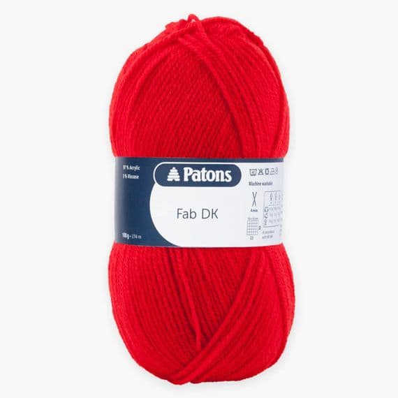 Red Wool Dk Patons Fab DK Yarn 2323 Red