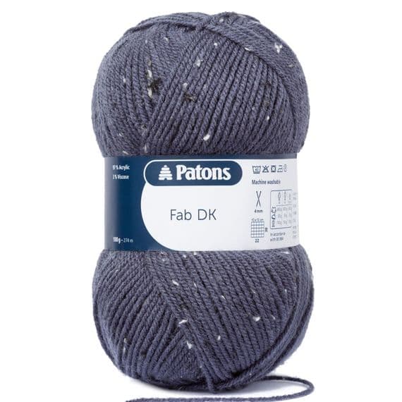 Patons Fab DK Yarn 8372 Grey-Blue Tweed