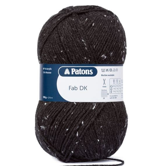 Patons Fab DK Yarn 8375 Charcoal Tweed