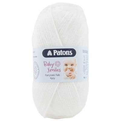 Patons Fairytale Fab 4ply 01001 White Baby Yarn