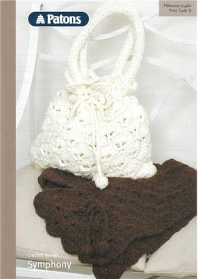 Patons Symphony SCARF & BAG Crochet Pattern 3480 DAMAGED