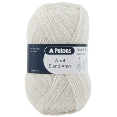 Patons Wool Blend Aran 002 Cream Yarn