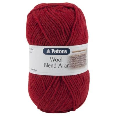 Patons Wool Blend Aran Yarn 131 Cherry Red