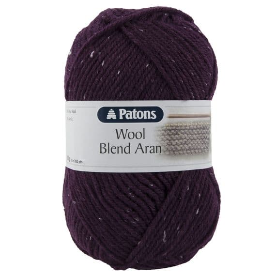 Patons Wool Blend Aran Yarn 30 Burgundy Tweed
