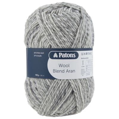 Patons Wool Blend Aran Yarn 88 Grey
