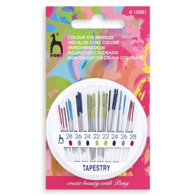 Pony Colour Eye Tapestry Needles No.22-28