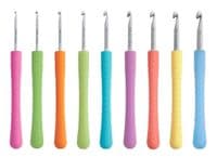 Pony Easy Grip Colourful Crochet Hooks – 9 Set Ridged Grip