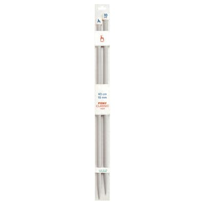 Pony Knitting Pins 10.00mm Plastic 40cm
