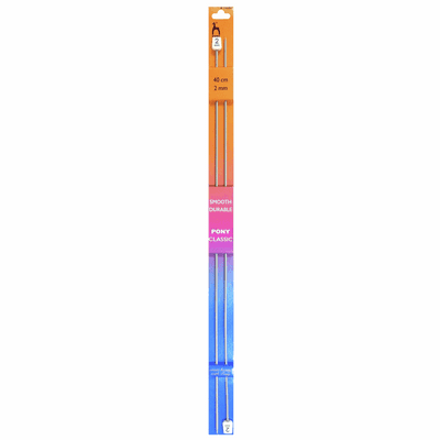 Pony Knitting Pins 2.00mm Aluminium 40cm