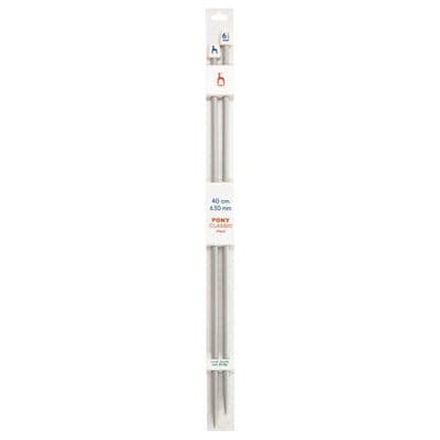 Pony Knitting Pins 6.50mm Plastic 40cm