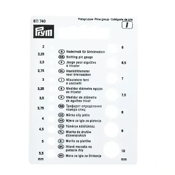 Prym Knitting Pin Gauge 611740