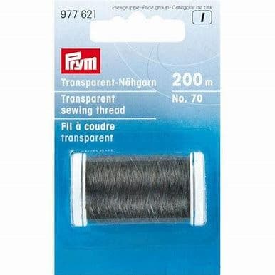 Fil à Coudre Transparent Foncé Prym No.70 – 200 M, 100% Polyamide – Pour Tissus Fins Et Coutures Invisibles