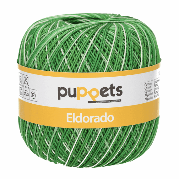 Puppets Eldorado Multicolour No.10 Crochet Cotton 124 Green DISCONTINUED