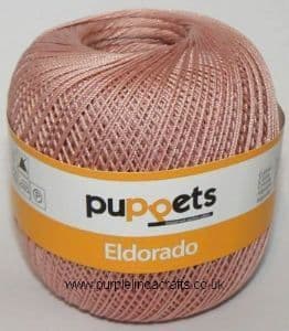 Puppets Eldorado No.12 Crochet Cotton 4247 Dusky Pink 50g