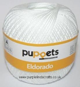 Puppets Eldorado No.12 Crochet Cotton 7001 White 50g