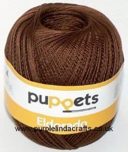Puppets Eldorado No.12 Crochet Cotton 7359 Brown 50g