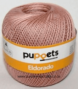 Puppets Eldorado No.16 Crochet Cotton 4247 Dusky Pink 50g