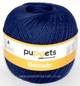 Puppets Eldorado No.16 Crochet Cotton 4289 Navy 50g