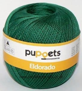 Puppets Eldorado No.16 Crochet Cotton 6332 Dark Green 50g