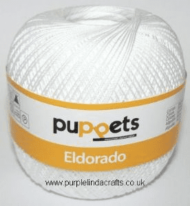 Puppets Eldorado No.16 Crochet Cotton 7001 White 50g