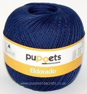 Puppets Eldorado No.6 Crochet Cotton 4289 Navy 50g