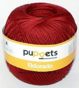 Puppets Eldorado No.6 Crochet Cotton 4321 Deep Red 50g