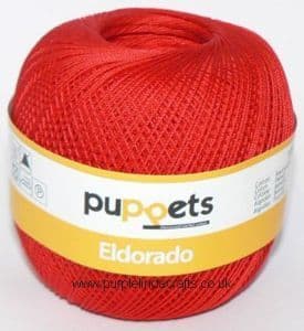 Puppets Eldorado No.6 Crochet Cotton 7046 Red 50g