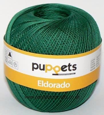 Puppets Eldorado No10 Crochet Cotton 6332 Dk Green 50g