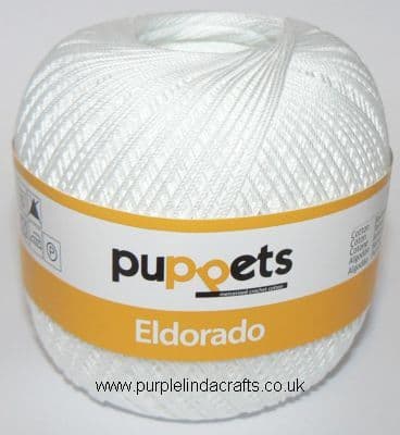 Puppets Eldorado No10 Crochet Cotton 7001 WHITE 50g