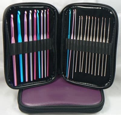 Purplelinda Crochet Hook 22 Set Purple Case DAMAGED